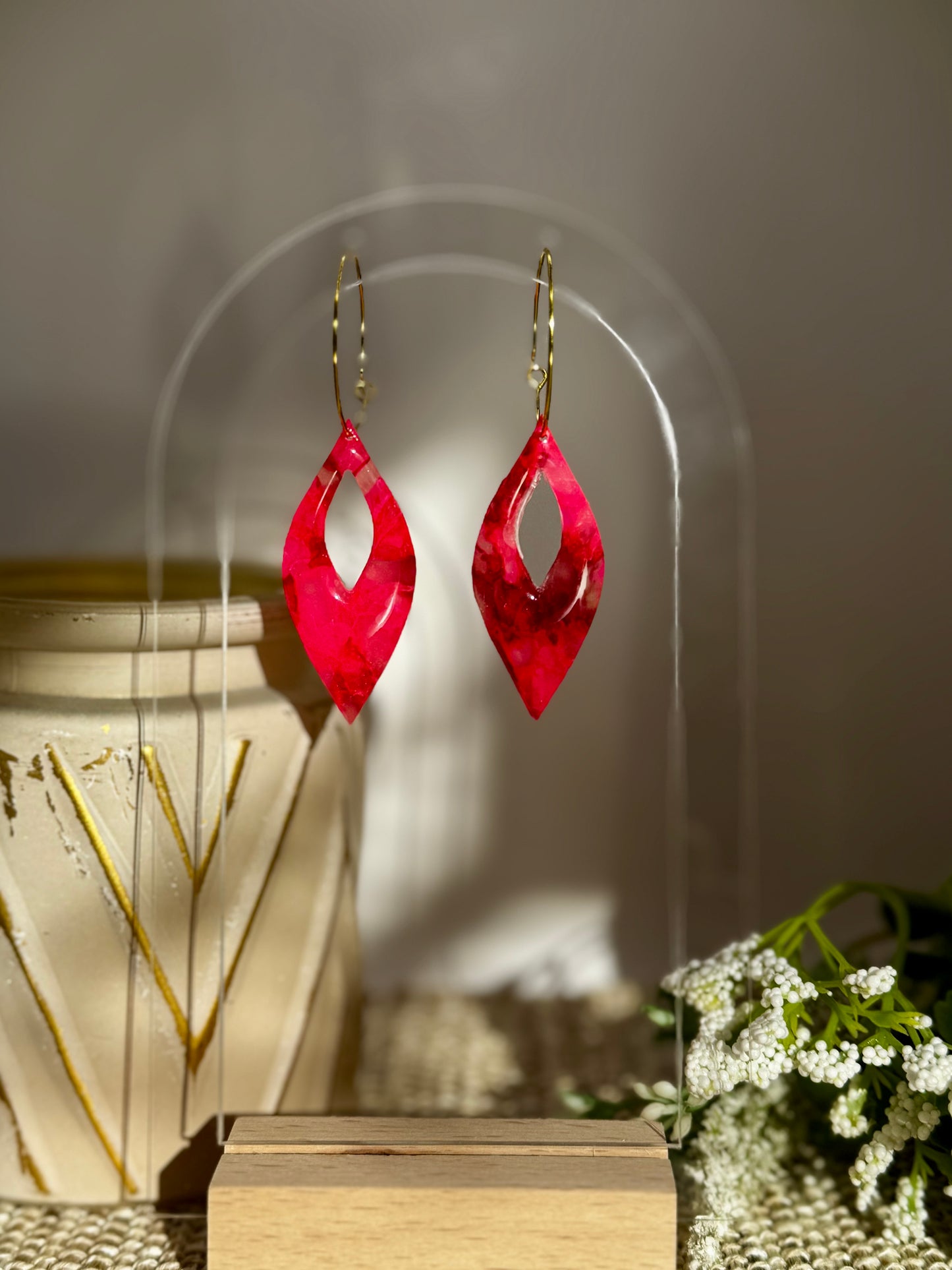 Valentine’s Day Hot Pink Dangles