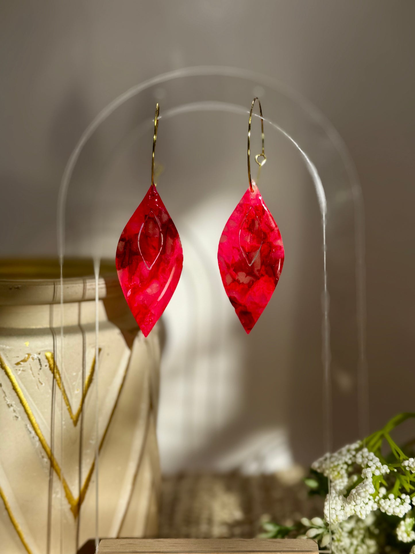 Valentine’s Day Hot Pink Dangles