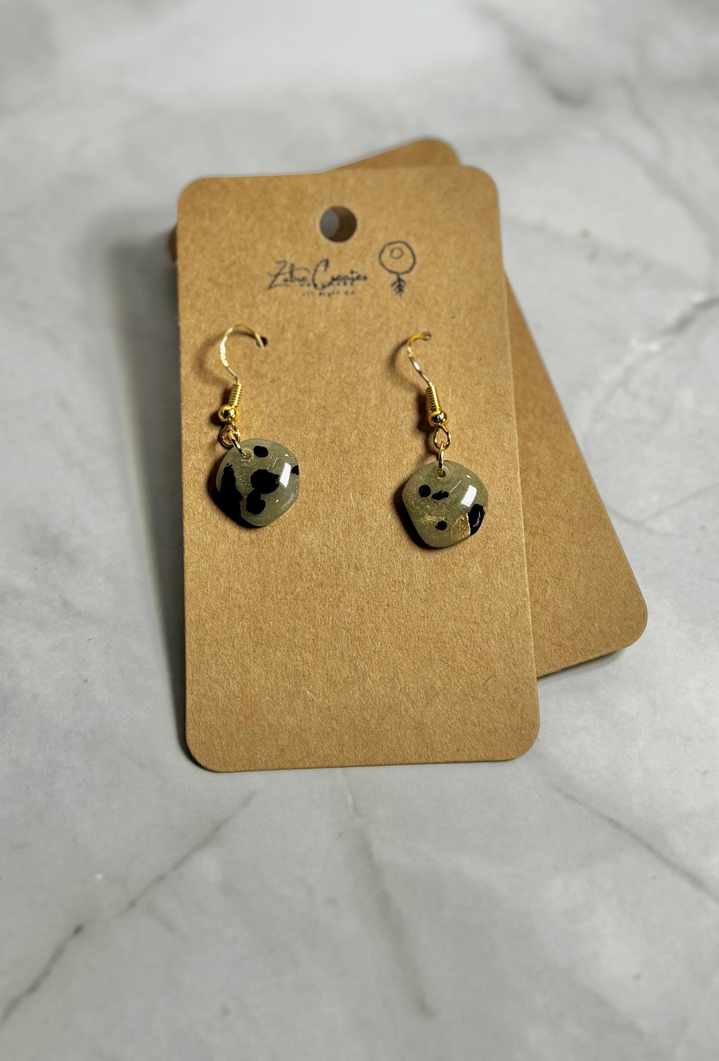 Pebble Dalmatian Dangles